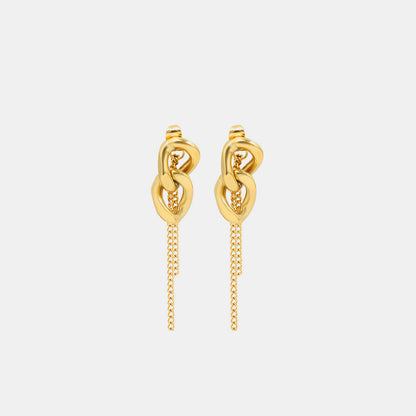 Double Chain Gold Earrings