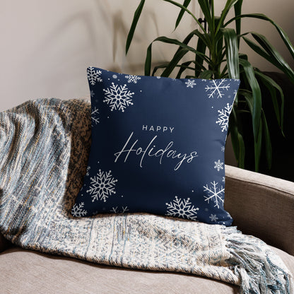 Front of Happy Holidays Pillow Case