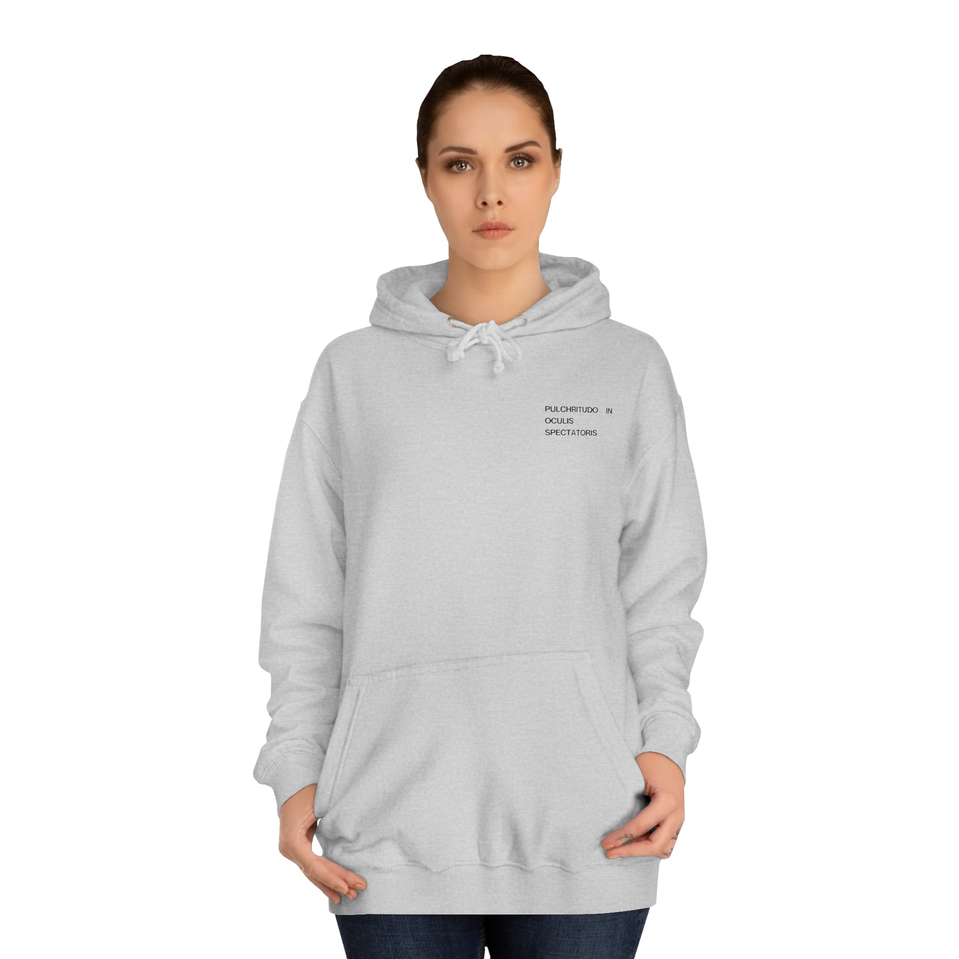 Front of Heather Gray Everything Everywhere Unisex Graphic Hoodie