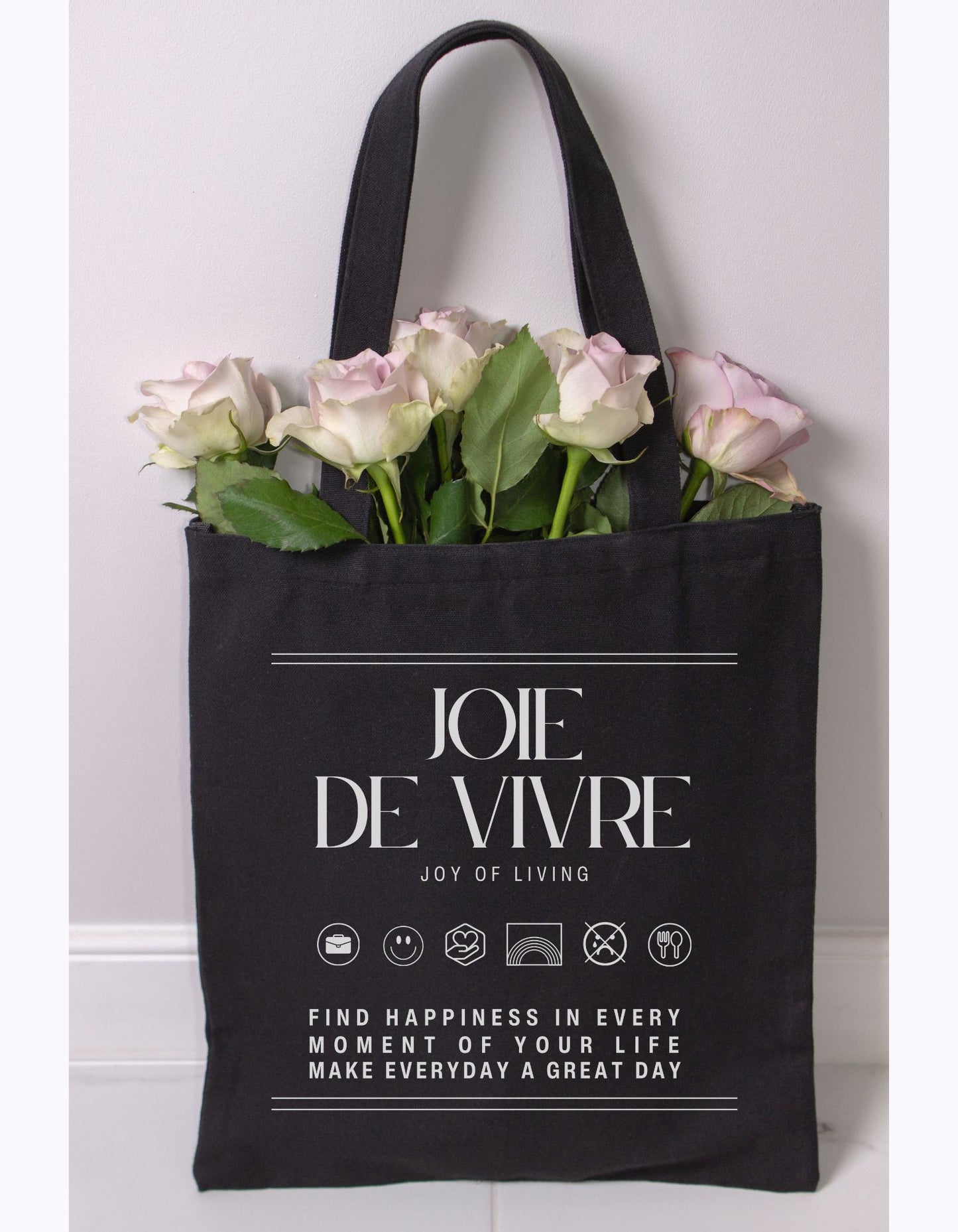 Joie De Vivre Black Eco Tote