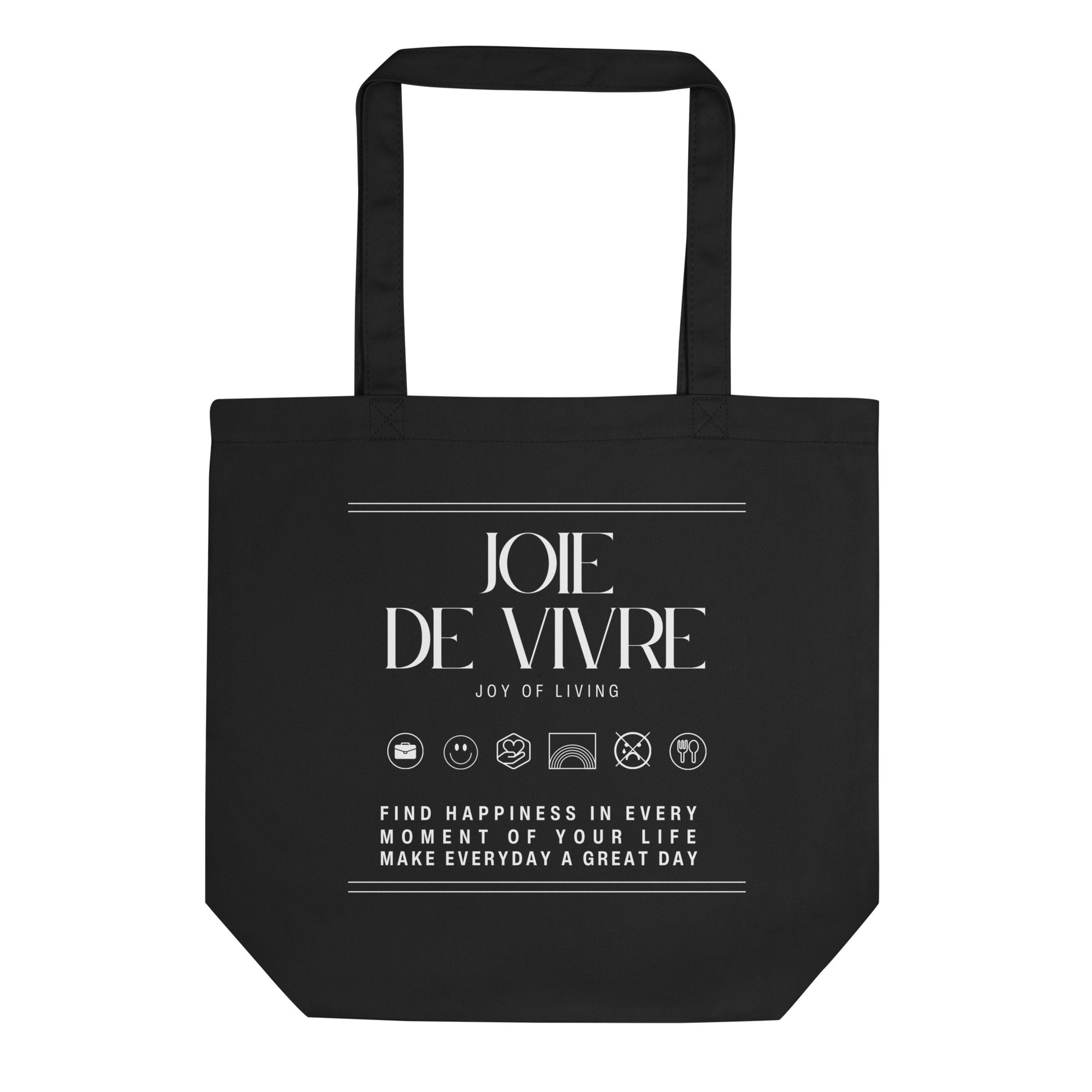 Joie De Vivre Black eco tote bag