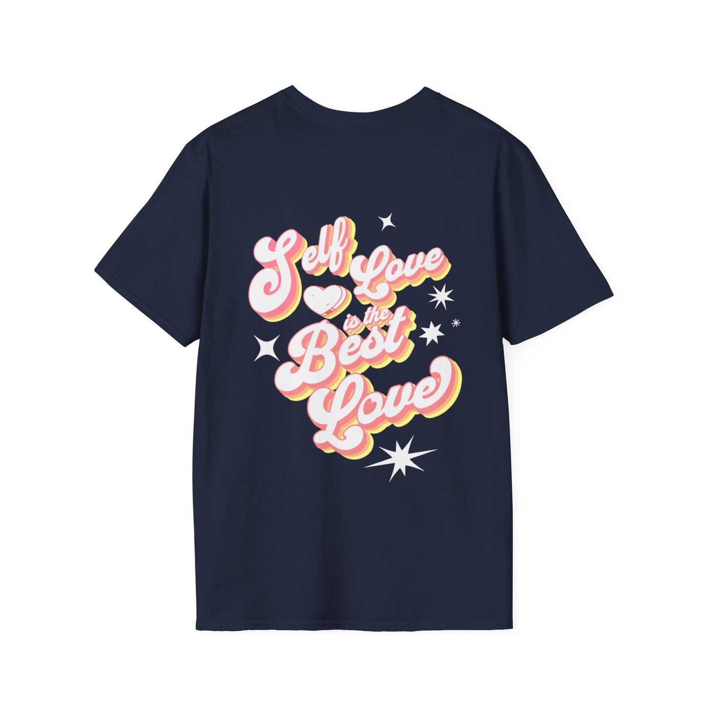 Navy blue self love is the best love graphic t-shirt