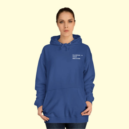 Front of Royal Blue Everything Everywhere Hoodie with White graphics