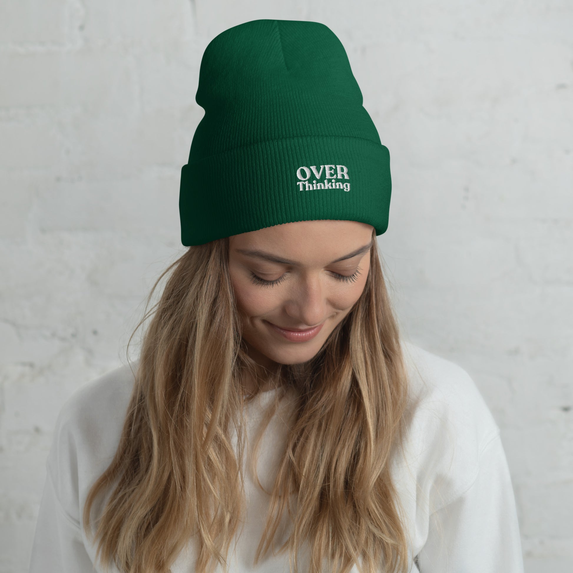 Spruce green overthinking beanie