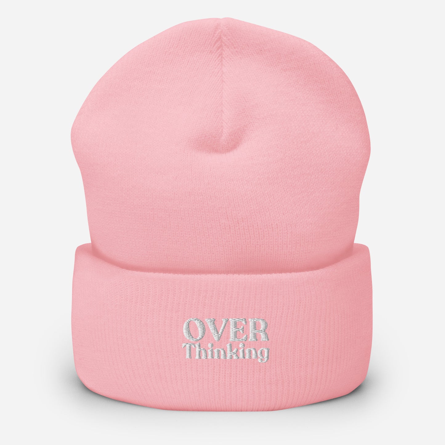 baby pink overthinking beanie