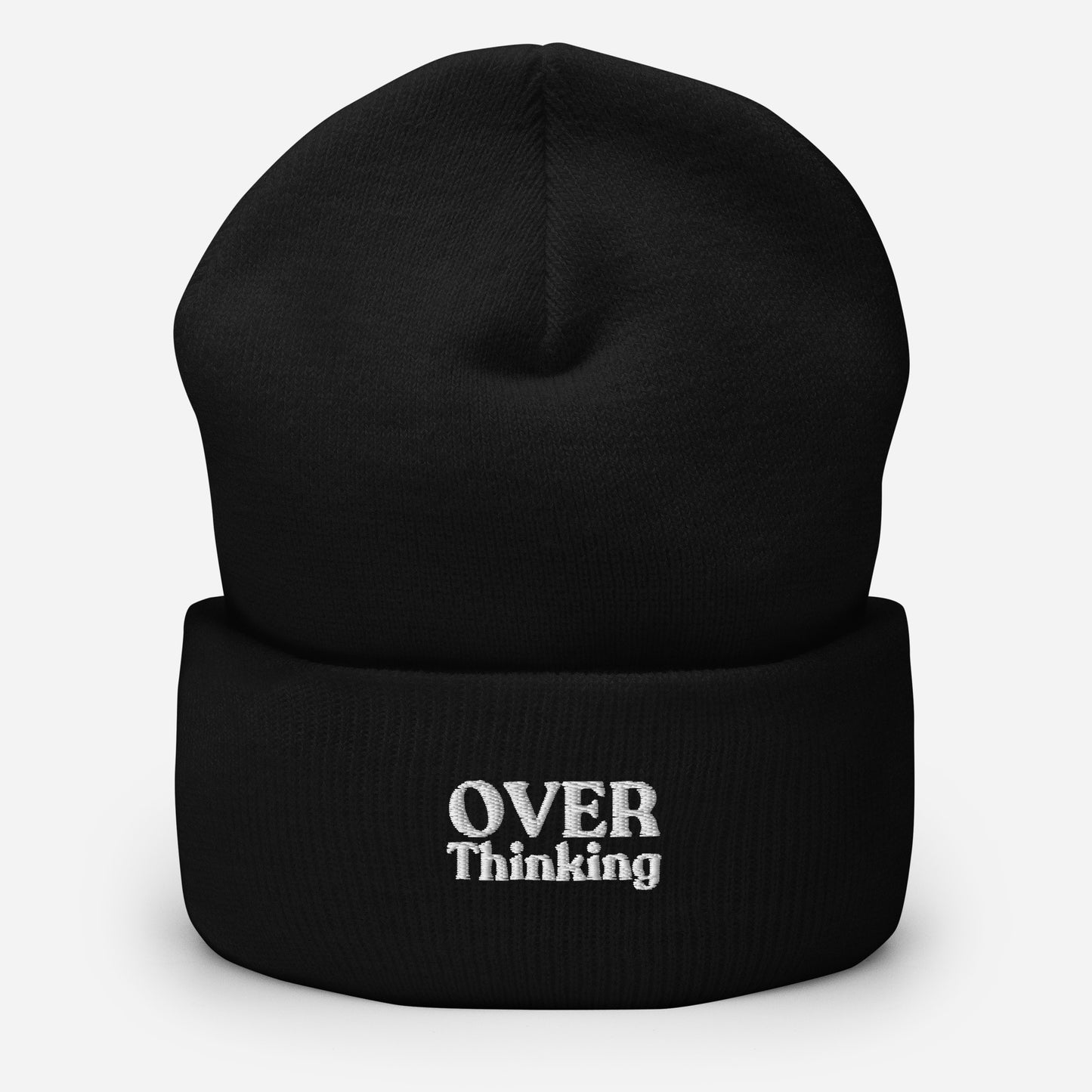 black overthinking beanie