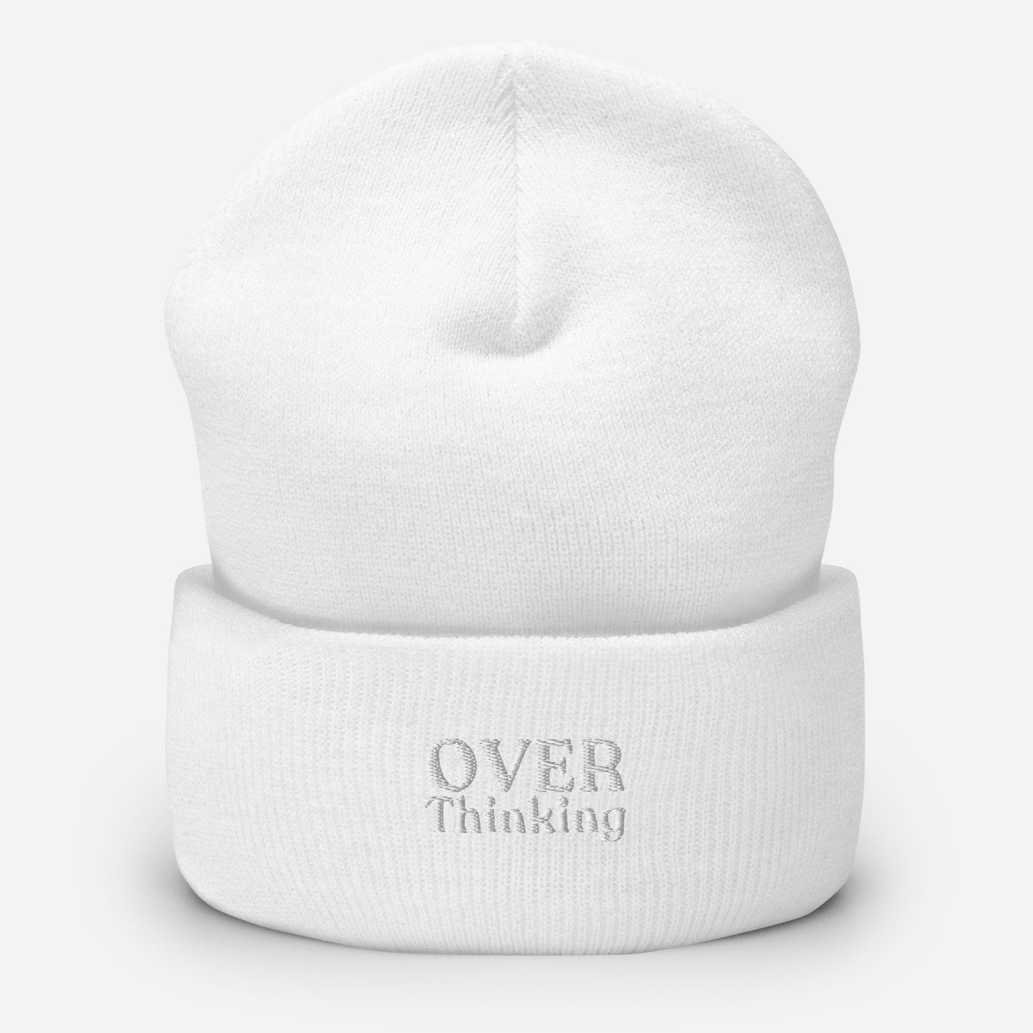 cloud white overthinking beanie