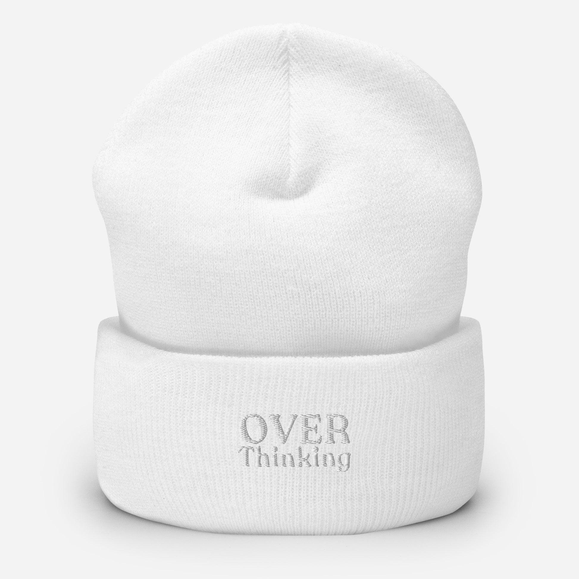 cloud white overthinking beanie