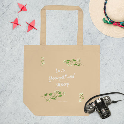 Love yourself eco tote bag. Canvas tote bag.