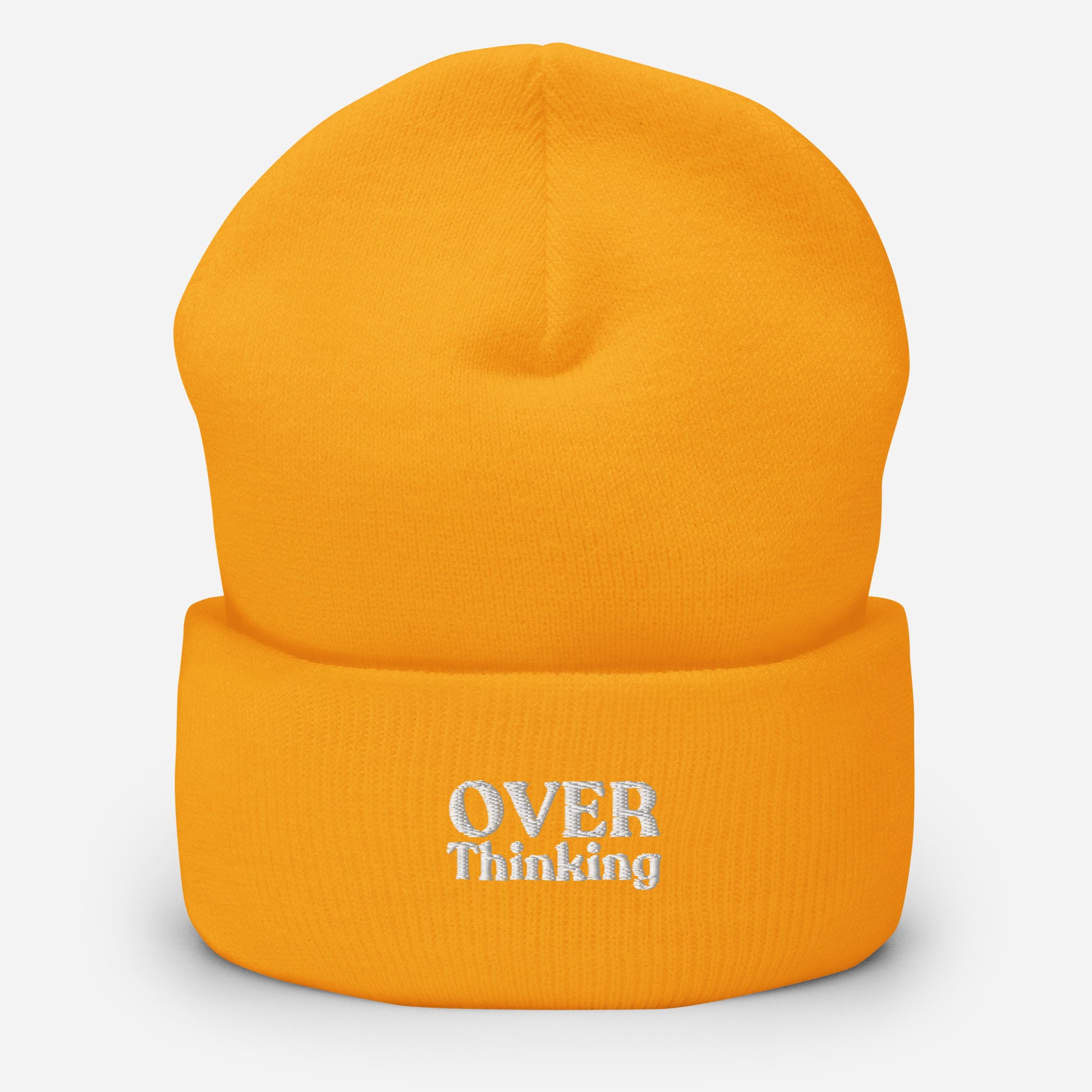 golden yellow overthinking beanie